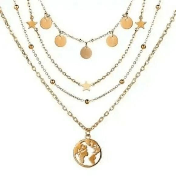2/$21 Ladies Layered World Necklace - Picture 1 of 3